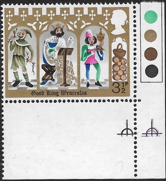 gb-sg-948g-1973-christmas-3-1-2p-with-bright-rose-red-kings-robe-omitted-variety-bottom-left-corner-margin-u-m