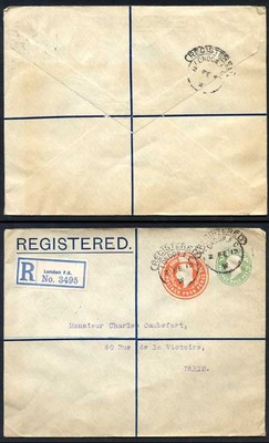 esc681-kevii-1-2d-yellow-green-and-4d-stamped-to-order-registered-envelope-used