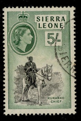 sierra-leone-qeii-sg220-5s-black-deep-green-fine-used