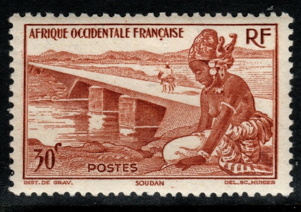 french-west-africa-sg35-1947-30c-brown-red-mnh
