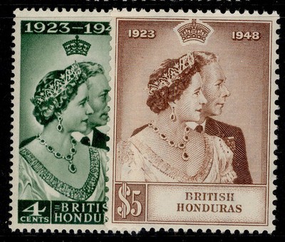 british-honduras-gvi-sg164-165-1948-royal-silver-wedding-set-nh-mint-cat-30