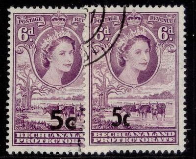 bechuanaland-protectorate-qeii-sg162-162a-5c-on-6d-type-varieties-fine-used
