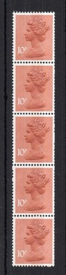 10p-centre-band-machin-unmounted-mint-coil-strip-of-5