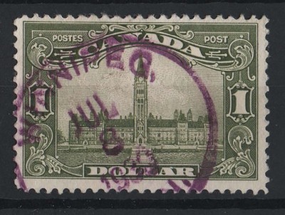 canada-1928-1-olive-green-sg285-fu-violet-winnipeg-rubber-cds-c90