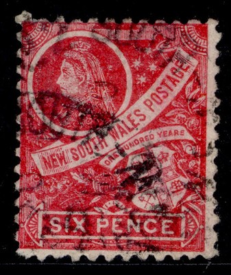 australia-new-south-wales-qv-sg256b-6d-carmine-fine-used-cat-11-perf-12