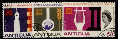 antigua-qeii-sg196-198-1966-unesco-set-fine-used