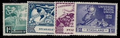 nyasaland-protectorate-gvi-sg163-166-1949-anniversary-of-upu-set-nh-mint