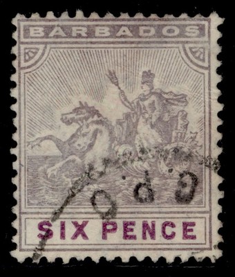 barbados-edvii-sg141-6d-mauve-carmine-fine-used-cat-45