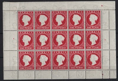 gambia-1886-1d-aniline-crimson-wmk-ca-sg23a-fine-fresh-complete-pane-of-15