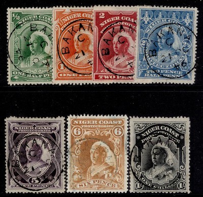 niger-coast-qv-sg66-72-1897-98-short-set-to-1s-fine-used-cat-140-cds