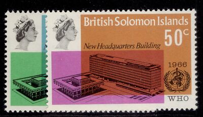 british-solomon-islands-qeii-sg155-156-1966-who-set-nh-mint