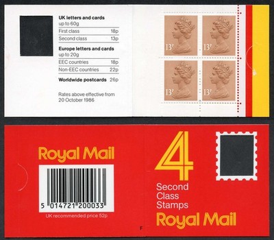 db16-2-a-1988-52p-type-1a-4x13p-chestnut-cb-code-f-plain-window-booklet
