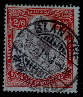 nyasaland-protectorate-gv-sg94-2s-6d-black-red-blue-fine-used-cat-32