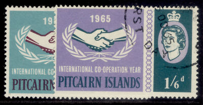 pitcairn-islands-qeii-sg51-52-1965-intl-co-op-year-set-fine-used