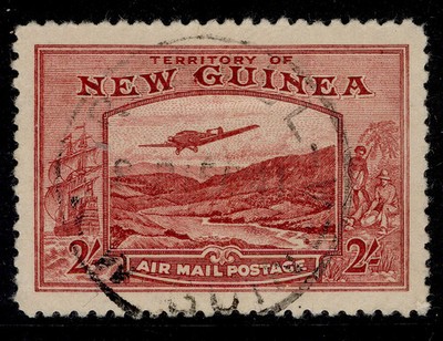 australia-new-guinea-gvi-sg222-2s-dull-lake-very-fine-used-cat-75-cds