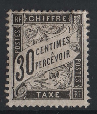 france-1882-dues-30c-black-mint-part-gum-small-thin-useful-sgd287-c400