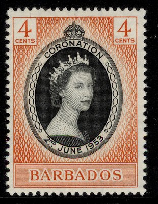 barbados-qeii-sg302-4c-1953-coronation-nh-mint