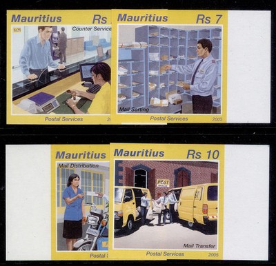 mauritius-qeii-sg1128-1131-2005-postal-services-set-imperforate-proofs-nh-mint