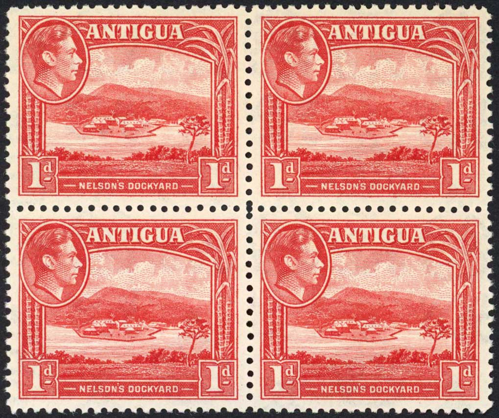 antigua-sg99-1d-scarlet-block-of-four-u-m-cat-14-pounds