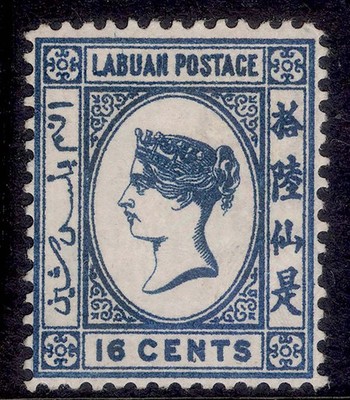 north-borneo-labuan-qv-sg20-16c-blue-m-mint-cat-120