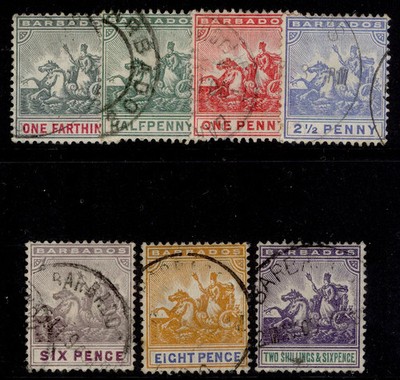barbados-edvii-sg135-144-1905-complete-set-used-cat-275