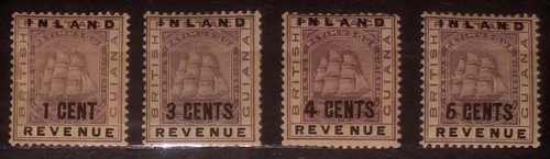 british-guiana-inland-revenue-overprints-good-mh-set
