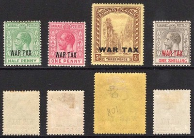 bahamas-sg96-99-1918-set-with-dlr-war-tax-opts-cat-24-pounds