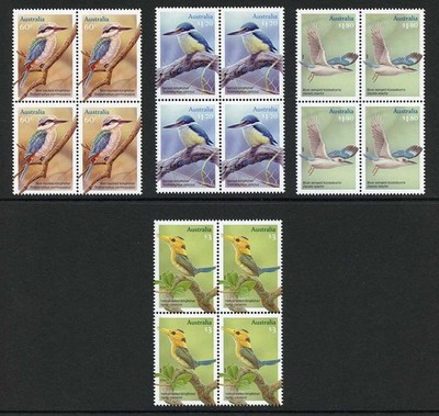 australia-sg3505-8-2010-australian-kingfishers-sets-in-blocks-of-4-u-m