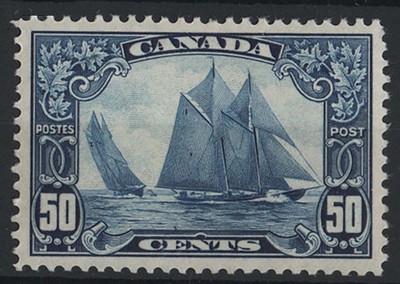 canada-1928-50c-bluenose-sg284-a-few-offsets-on-gum-otherwise-f-mint-c190
