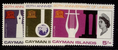 cayman-islands-qeii-sg200-202-1966-unesco-set-nh-mint