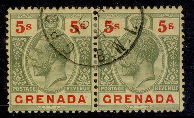 grenada-gv-sg133-5s-green-red-pale-yellow-very-fine-used-cat-80-pair
