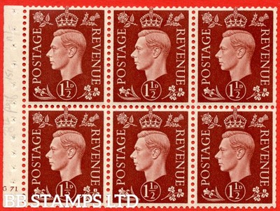 sg-464c-qb21-1d-red-brown-a-mounted-mint-cylinder-booklet-of-x6-b61963
