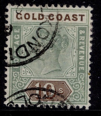 gold-coast-qv-sg34-10s-green-brown-fine-used-cat-100