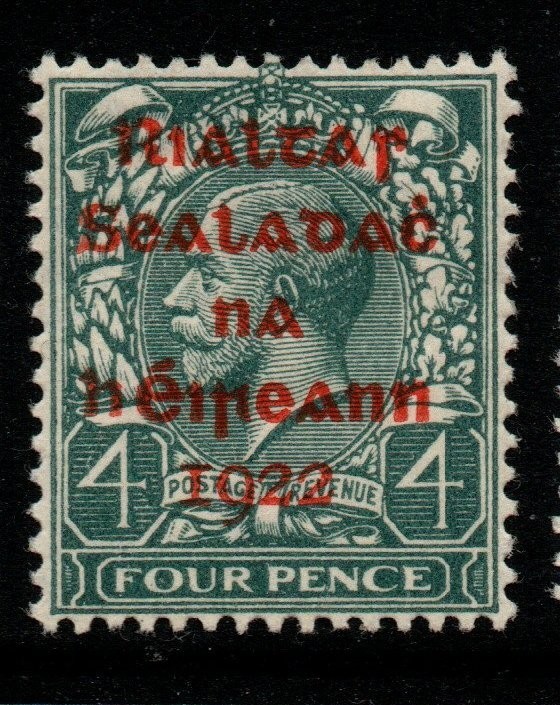 ireland-sg6b-1922-4d-grey-green-with-red-overprint-mtd-mint