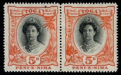 tonga-gv-sg60-5d-black-orange-vermilion-m-mint-pair