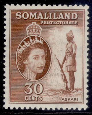somaliland-protectorate-qeii-sg141-30c-reddish-brown-m-mint