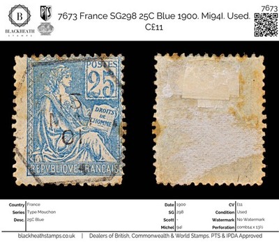 7673-france-sg298-25c-blue-1900-mi94i-used-c11