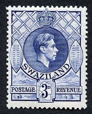 swaziland-sg32a-kgvi-3d-deep-blue-wmk-mult-script-ca-perf-13-5x13-m-m