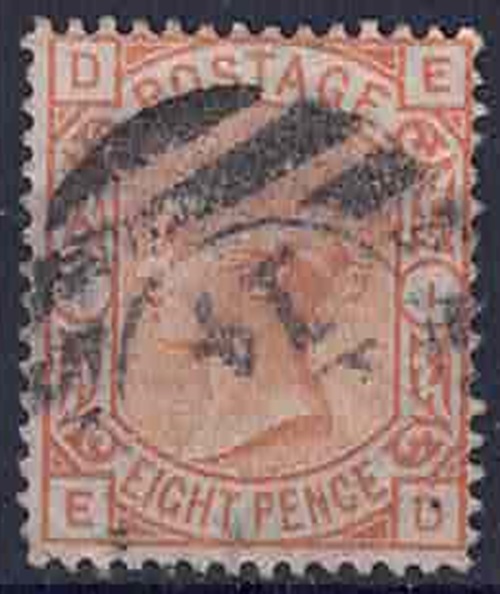 qv-sg-156-8d-orange-garter-watermark-letters-e-d-fine-used