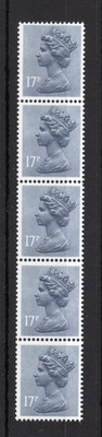 17p-machin-unmounted-mint-coil-strip-of-5