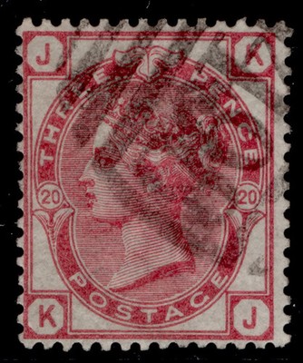 gb-qv-sg158-3d-rose-plate-20-wmk-crown-fine-used-cat-100-superb-colour-kj