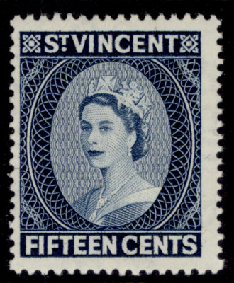 st-vincent-qeii-sg195-15c-deep-blue-m-mint