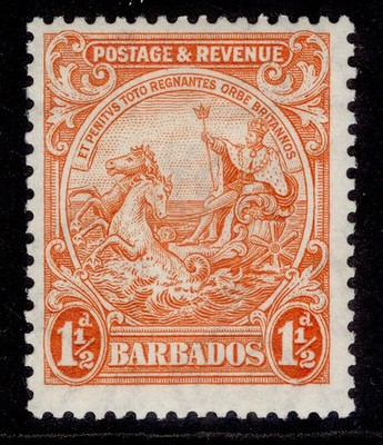barbados-gv-sg231da-1d-orange-m-mint-cat-11-perf-13-x-12