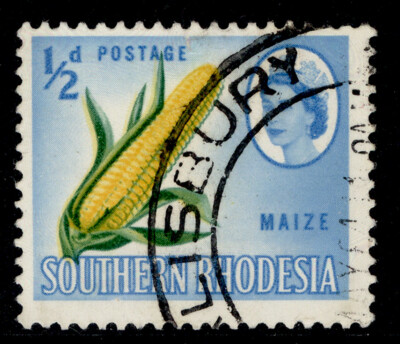 southern-rhodesia-qeii-sg92-d-yellow-yellow-green-light-blue-fine-used