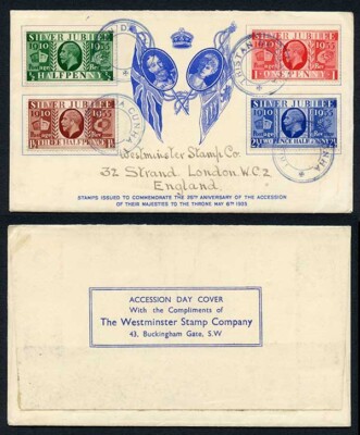 tristan-da-cunha-sgc6-1935-gb-silver-jubilee-set-of-4-each-tied-by-type-v-pmk