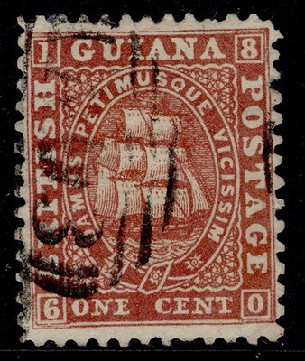 british-guiana-qv-sg40-1c-reddish-brown-fine-used-cat-140