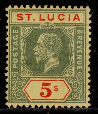 st-lucia-gv-sg88-5s-green-red-yellow-m-mint-cat-35