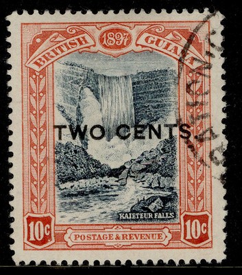 british-guiana-qv-sg223-2c-on-10c-blue-black-brown-red-fine-used