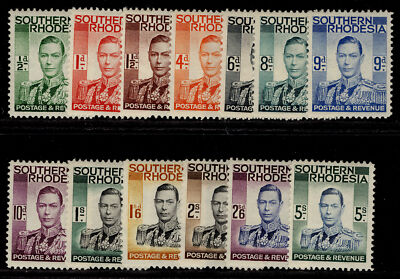 southern-rhodesia-gvi-sg40-52-1937-complete-set-m-mint-cat-85