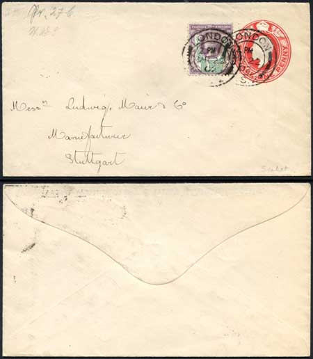 ep43-kevii-1d-carmine-envelope-stamp-20-size-e-used-uprated-london-cancel